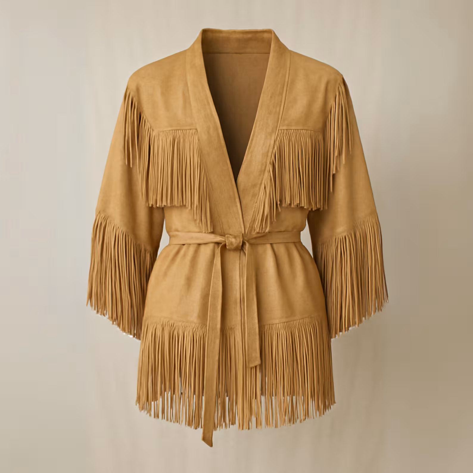Western Fringe Suede Jacket for Womens
