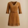 Boho Cowgirl Suede Fringe Dress - Heritage Western Suede Dress