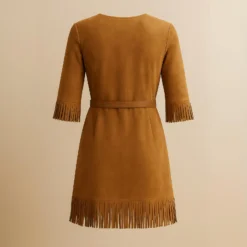 Alternative view of Boho Cowgirl Suede Fringe Dress - Western Suede Dress | SFM17