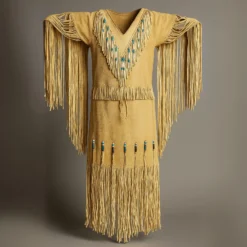 Suede Beaded Leather Powwow Dress - Native Regalia Dress