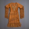 Leather Fringe Dress for Womens - Beaded Native American Style