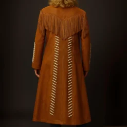 Alternative view of Handmade Suede Fringe Duster Coat | SFM10