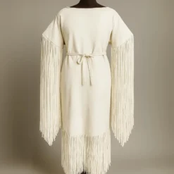Alternative view of White Suede Fringe Dress - Native American Style | SFM14