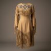 Handmade Suede Fringe Dress for Women