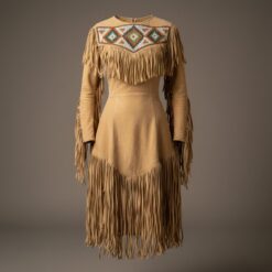 Handmade Suede Fringe Dress for Women