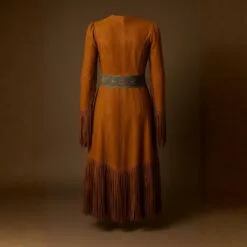 Alternative view of Authentic Western Suede Fringe Maxi Dress