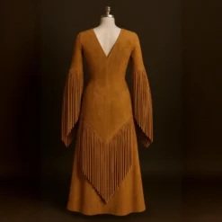 Alternative view of Traditional Western Suede Fringe Long Dress