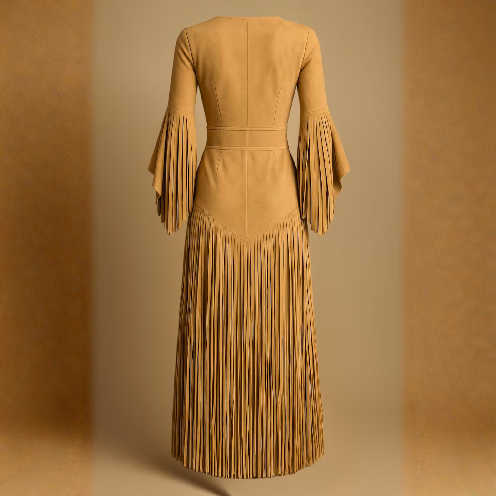 Western Cowgirl Fringe Dress - Suede Boho Fringe Dress | SFM18 - Image 2