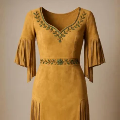Alternative view of Women's Native Regalia Dress | Embroidered Boho Midi Outfit