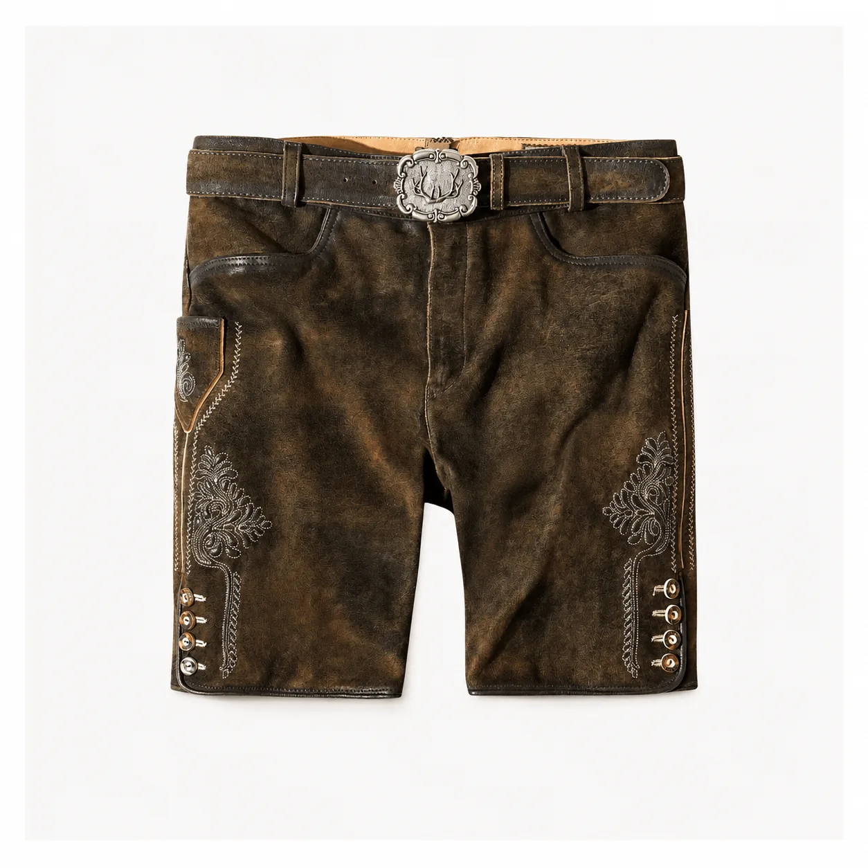 Men's Dark Brown Leather Lederhosen