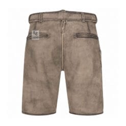 Rear view of Ashen Oak genuine leather lederhosen with adjustable waist