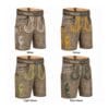 Ashen Oak Genuine Lederhosen right angle view showing White, Yellow, Light Green and Dark Green embroidery color options on premium genuine leather.