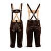 Bavarian Heritage suede Bundhosen with Alpine crest embroidery and matching embroidered suspenders