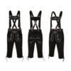 Black Forest suede Bundhosen with Regal scroll embroidery and matching embroidered suspenders