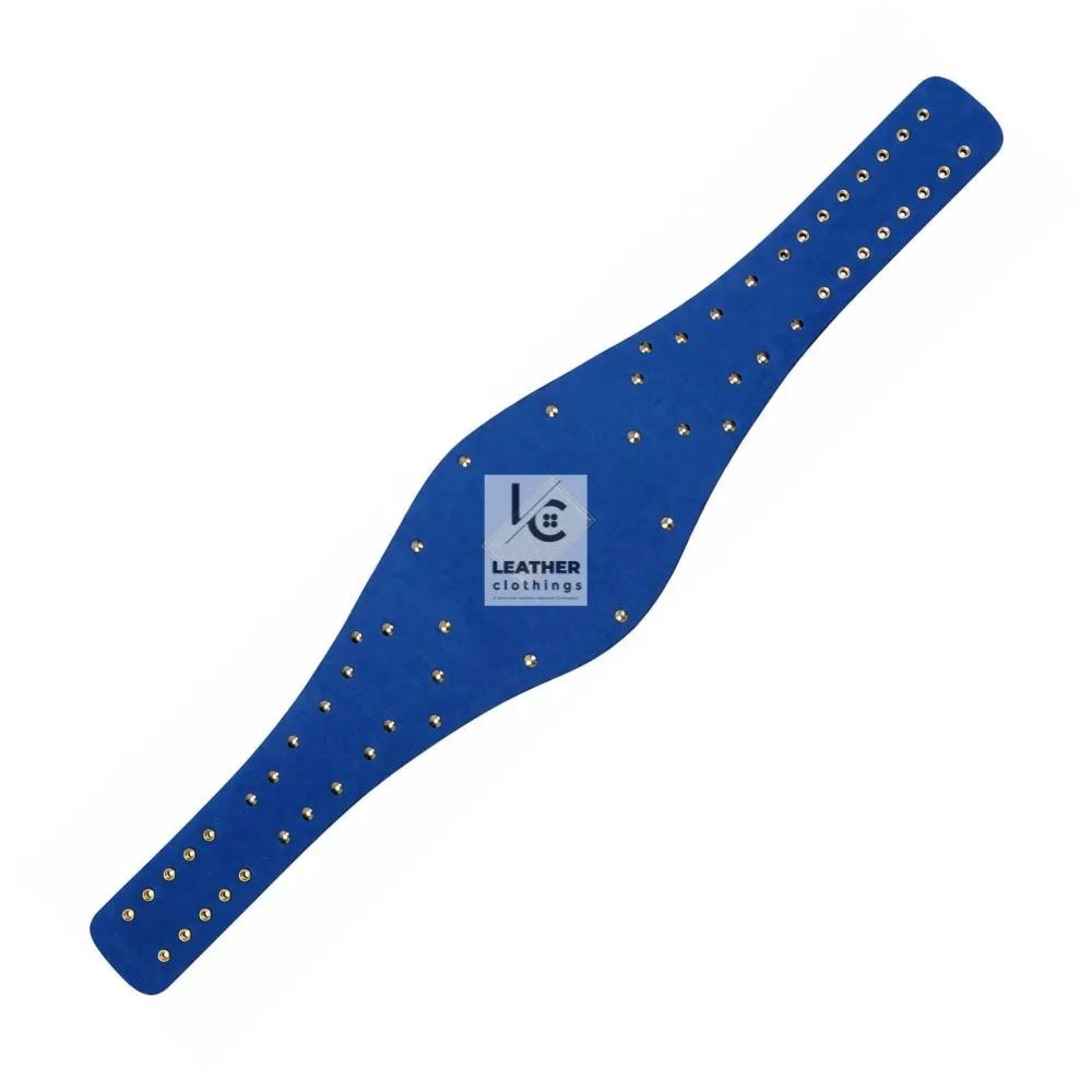 Compatible The Rock Brahma Bull replica championship replacement leather strap in royal blue genuine leather