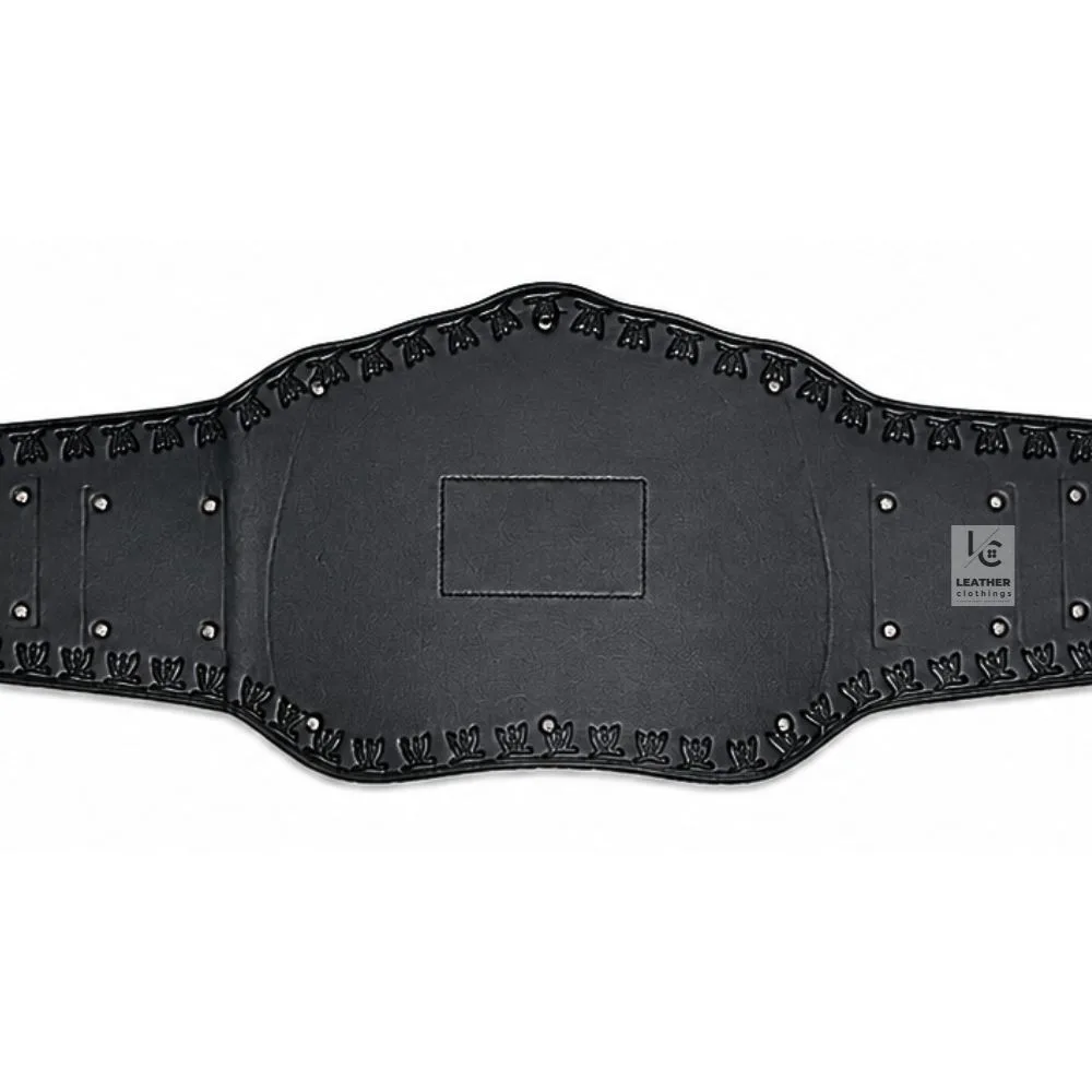 Compatible WWE Attitude Era Tag Team replica championship replacement leather strap in black genuine leather