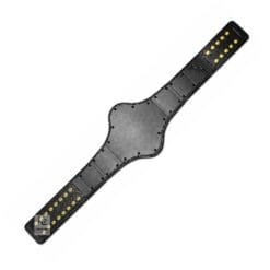 Compatible WWE Hogan 1986 Championship replacement leather strap in black genuine leather with gold snaps