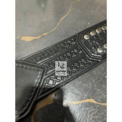 Compatible WWE NXT Championship title belt genuine leather replacement strap detail view