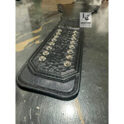 Compatible WWE NXT Championship title belt genuine leather replacement strap detail view