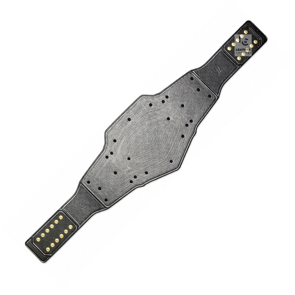 Compatible WWE Undisputed Championship replacement real leather strap in black genuine leather