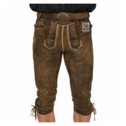 Men's Antique Hickory Bundhosen vintage knee-length lederhosen front view