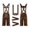 Men's German Oktoberfest Bundhosen with Royal Crest embroidery and adjustable embroidered suspenders