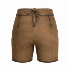 Back view of Women's Classic Brown Lederhosen with adjustable lace waistbandBack view of Women's Classic Brown Lederhosen with adjustable lace waistband