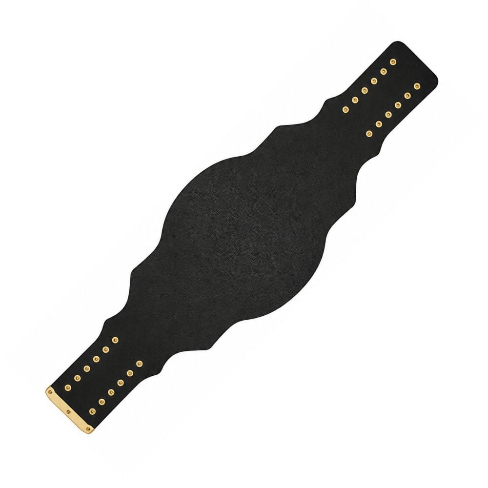 Compatible Crown Jewel Men's Championship Replica Title Belt genuine leather replacement strap in black.