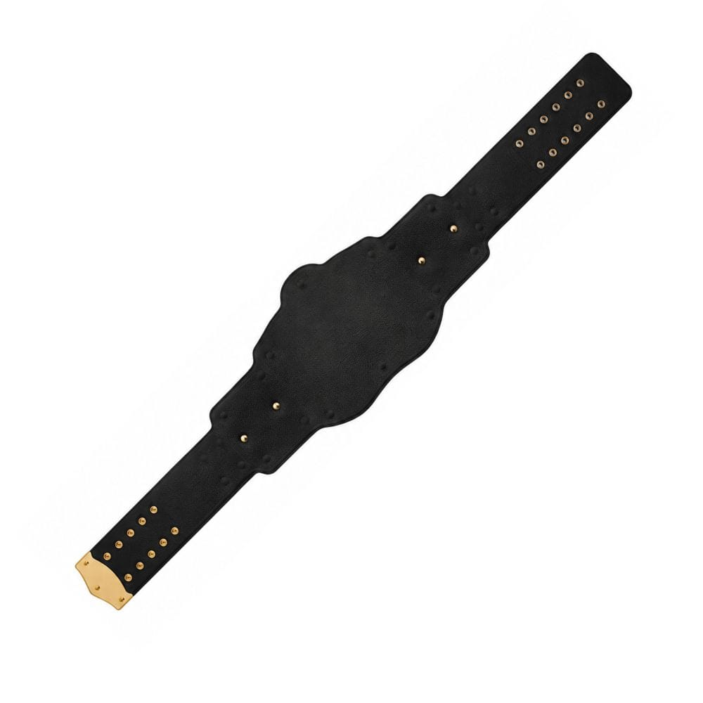 Compatible Tag Team Championship Replica Title Belt genuine leather replacement strap in black.