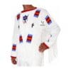 Men’s Native American style cotton fringe shirt and pants with colorful beadwork